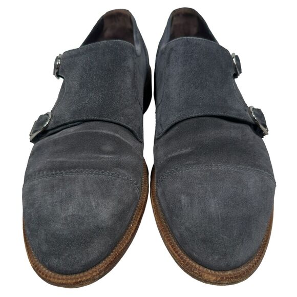 Ermenegildo‎ Zegna Shoes Men\'s US 9 Navy Blue Suede Monk Strap Loafer Cap Toe main image 9
